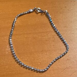 Silver Tone Rhinestone Tennis Ankle Bracelet Women’s 9" Sparkle Jewelry